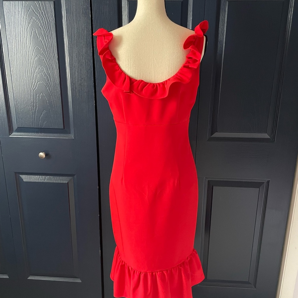 Nanette Lepore Red Ruffle Dress - Picture 7 of 12